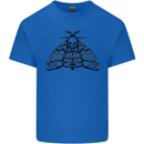 A Gothic Moth Skull Mens Cotton T-Shirt Tee Top Royal Blue