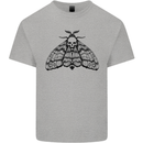 A Gothic Moth Skull Mens Cotton T-Shirt Tee Top Sports Grey