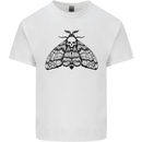 A Gothic Moth Skull Mens Cotton T-Shirt Tee Top White