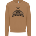 A Gothic Moth Skull Mens Sweatshirt Jumper Caramel Latte