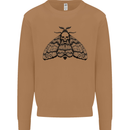 A Gothic Moth Skull Mens Sweatshirt Jumper Caramel Latte