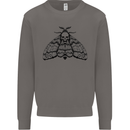 A Gothic Moth Skull Mens Sweatshirt Jumper Charcoal