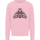 A Gothic Moth Skull Mens Sweatshirt Jumper Light Pink