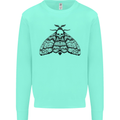 A Gothic Moth Skull Mens Sweatshirt Jumper Peppermint