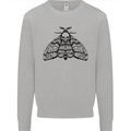A Gothic Moth Skull Mens Sweatshirt Jumper Sports Grey