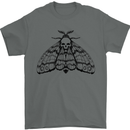 A Gothic Moth Skull Mens T-Shirt 100% Cotton Charcoal