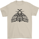 A Gothic Moth Skull Mens T-Shirt 100% Cotton Sand