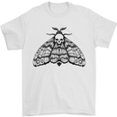 A Gothic Moth Skull Mens T-Shirt 100% Cotton White