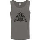 A Gothic Moth Skull Mens Vest Tank Top Charcoal