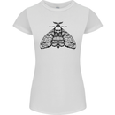A Gothic Moth Skull Womens Petite Cut T-Shirt White