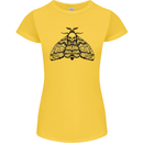 A Gothic Moth Skull Womens Petite Cut T-Shirt Yellow