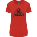 A Gothic Moth Skull Womens Wider Cut T-Shirt Red
