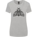 A Gothic Moth Skull Womens Wider Cut T-Shirt Sports Grey