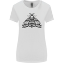A Gothic Moth Skull Womens Wider Cut T-Shirt White