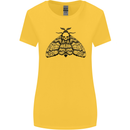 A Gothic Moth Skull Womens Wider Cut T-Shirt Yellow