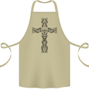 A Gothic Skull and Tentacles on a Cross Cotton Apron 100% Organic Khaki