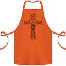 A Gothic Skull and Tentacles on a Cross Cotton Apron 100% Organic Orange