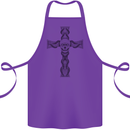 A Gothic Skull and Tentacles on a Cross Cotton Apron 100% Organic Purple