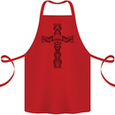 A Gothic Skull and Tentacles on a Cross Cotton Apron 100% Organic Red