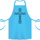 A Gothic Skull and Tentacles on a Cross Cotton Apron 100% Organic Turquoise