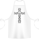 A Gothic Skull and Tentacles on a Cross Cotton Apron 100% Organic White