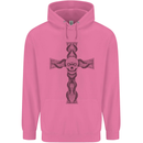 A Gothic Skull and Tentacles on a Cross Mens 80% Cotton Hoodie Azelea