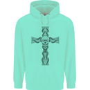 A Gothic Skull and Tentacles on a Cross Mens 80% Cotton Hoodie Peppermint