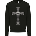 A Gothic Skull and Tentacles on a Cross Mens Sweatshirt Jumper Black