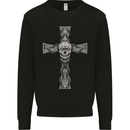 A Gothic Skull and Tentacles on a Cross Mens Sweatshirt Jumper Black