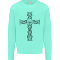 A Gothic Skull and Tentacles on a Cross Mens Sweatshirt Jumper Peppermint
