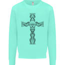 A Gothic Skull and Tentacles on a Cross Mens Sweatshirt Jumper Peppermint