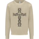 A Gothic Skull and Tentacles on a Cross Mens Sweatshirt Jumper Sand
