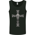 A Gothic Skull and Tentacles on a Cross Mens Vest Tank Top Black
