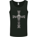 A Gothic Skull and Tentacles on a Cross Mens Vest Tank Top Black