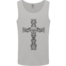 A Gothic Skull and Tentacles on a Cross Mens Vest Tank Top Sports Grey
