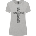 A Gothic Skull and Tentacles on a Cross Womens Wider Cut T-Shirt Sports Grey