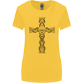 A Gothic Skull and Tentacles on a Cross Womens Wider Cut T-Shirt Yellow