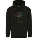 A Gothic Tree as a Christian Cross Childrens Kids Hoodie Black
