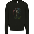 A Gothic Tree as a Christian Cross Kids Sweatshirt Jumper Black
