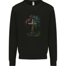 A Gothic Tree as a Christian Cross Kids Sweatshirt Jumper Black