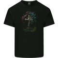 A Gothic Tree as a Christian Cross Mens Cotton T-Shirt Tee Top BLACK