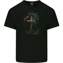 A Gothic Tree as a Christian Cross Mens Cotton T-Shirt Tee Top BLACK