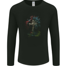 A Gothic Tree as a Christian Cross Mens Long Sleeve T-Shirt Black