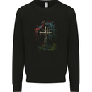 A Gothic Tree as a Christian Cross Mens Sweatshirt Jumper Black