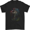 A Gothic Tree as a Christian Cross Mens T-Shirt 100% Cotton Black