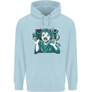 A Gothic Zombie Teddy Bear Halloween Childrens Kids Hoodie Light Blue