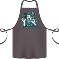 A Gothic Zombie Teddy Bear Halloween Cotton Apron 100% Organic Dark Grey