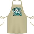 A Gothic Zombie Teddy Bear Halloween Cotton Apron 100% Organic Khaki