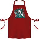 A Gothic Zombie Teddy Bear Halloween Cotton Apron 100% Organic Maroon