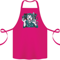 A Gothic Zombie Teddy Bear Halloween Cotton Apron 100% Organic Pink